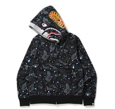 BAPE WGM Shark Head Full-Zip Double Hoodie Size XL