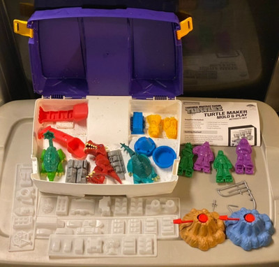 Crayola Dino Destruction Play-Doh Kinetic Sand + TMNT Ninja Turtles Crazart mold