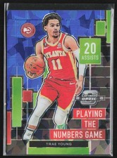 Trae Young 2022-23 Contenders Optic Playing the Numbers Game Blue Ice /75 #20
