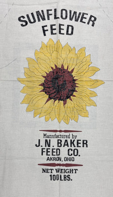 VTG J.N. Baker Sunflower Feedsack Fabric Apron Panel #28