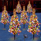 6 PCS Solar Christmas Tree, Outdoor Christmas Decorations, Xmas Tree Solar Power