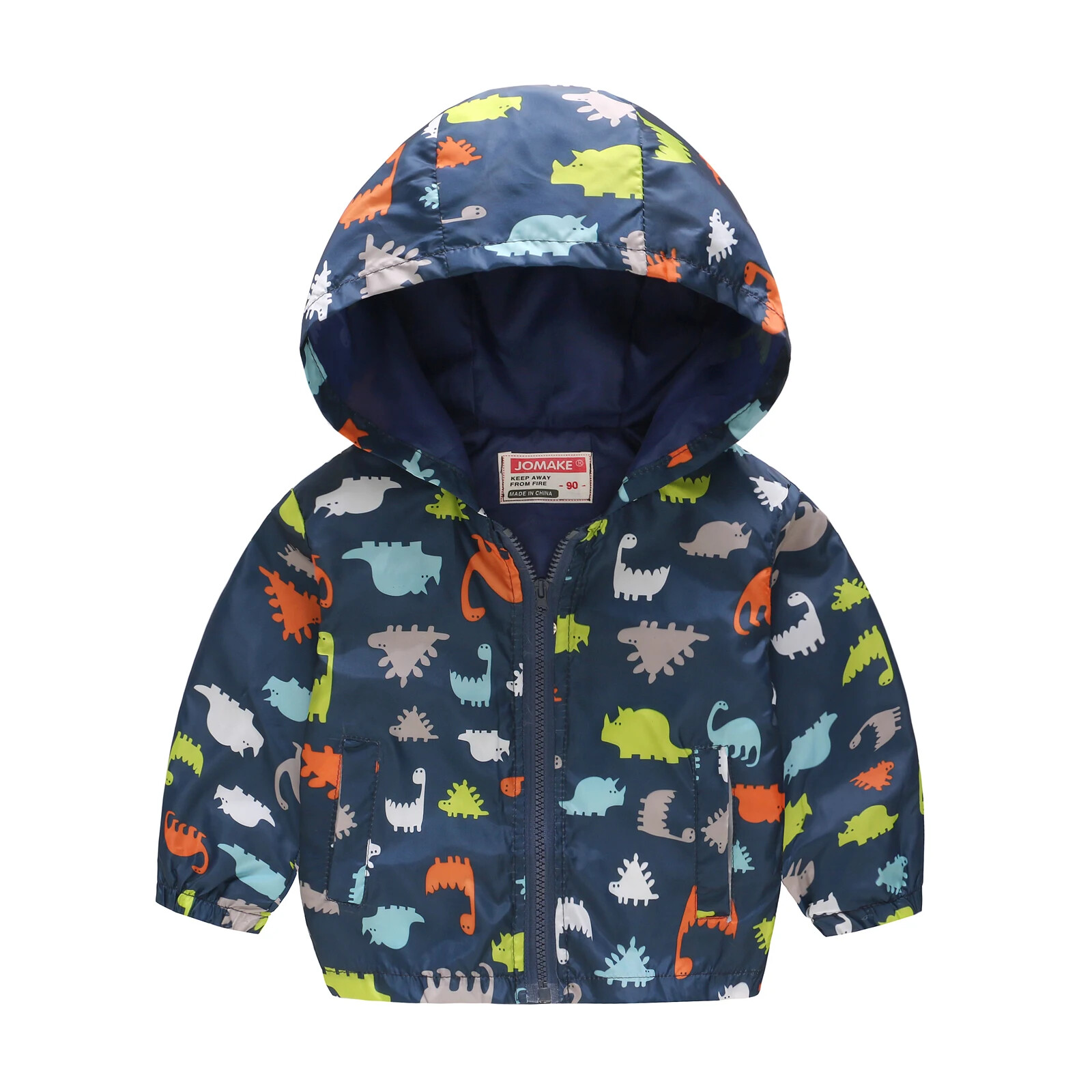 Boys Windproof Hooded Jacket Various Cartoon Graphic Prints Zipper Coat Kids Spr image 7