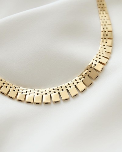 5-9mm 14k Yellow Gold Cleopatra Style Hallmarked High Polished Choker Necklace - Picture 3 of 8