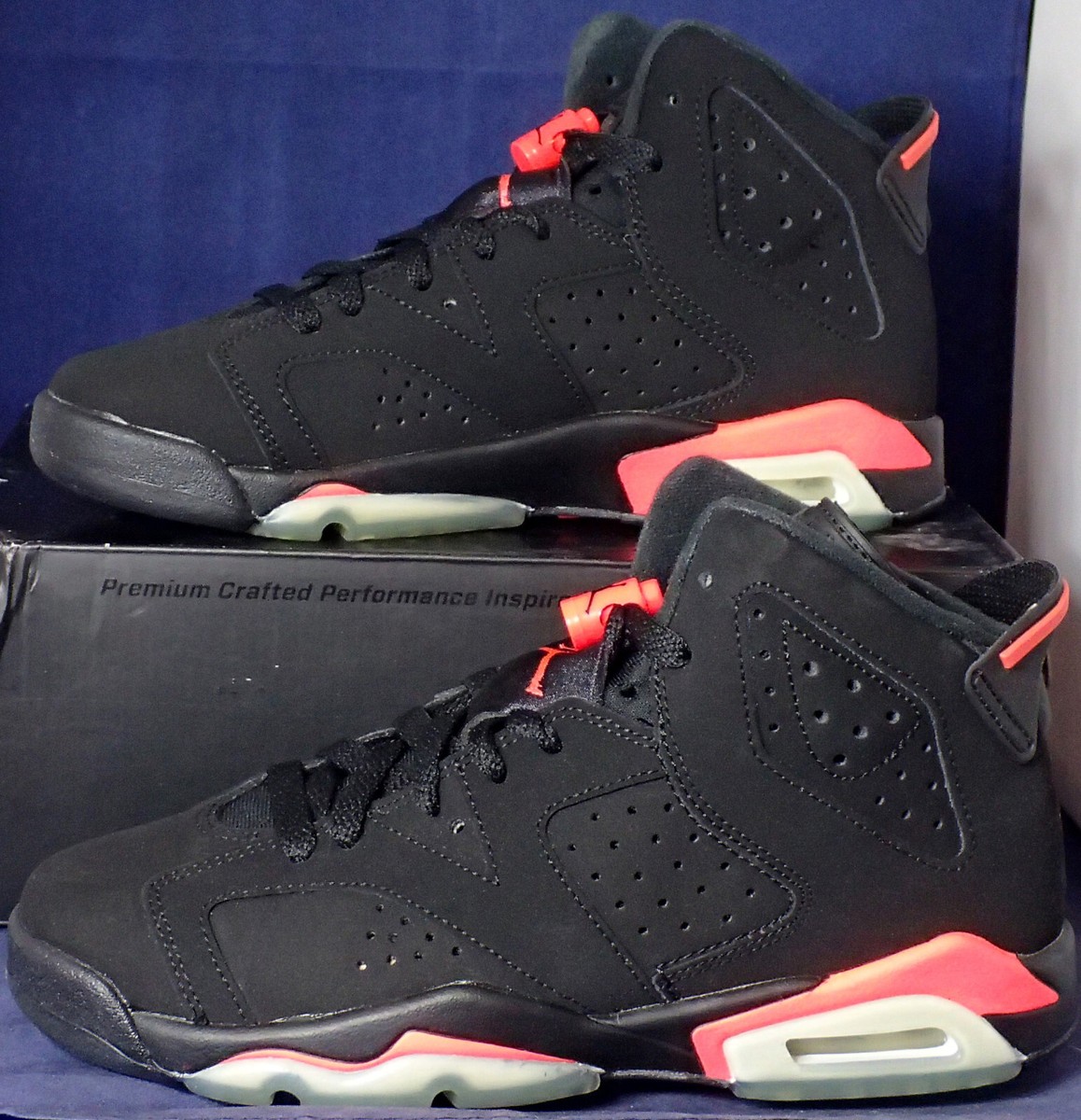 2014 Nike Air Jordan 6 VI Retro Black Infrared 23 Youth SZ 5Y