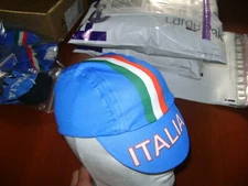 ITALIA CYCLING CAP ITALY HAT CAP POLYESTER SUBLIMATED UV RAY PISTA FIXED CAP BLU