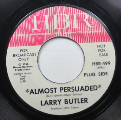 Country Promo 45 Larry Butler - Almost Persuaded / Green, Green Grass Of Home On