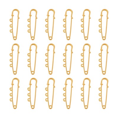20x goldene Eisen Sicherheitsnadeln mit Schlaufen Brosche Fundstücke Kiltnadeln Basteln 50x15x5mm