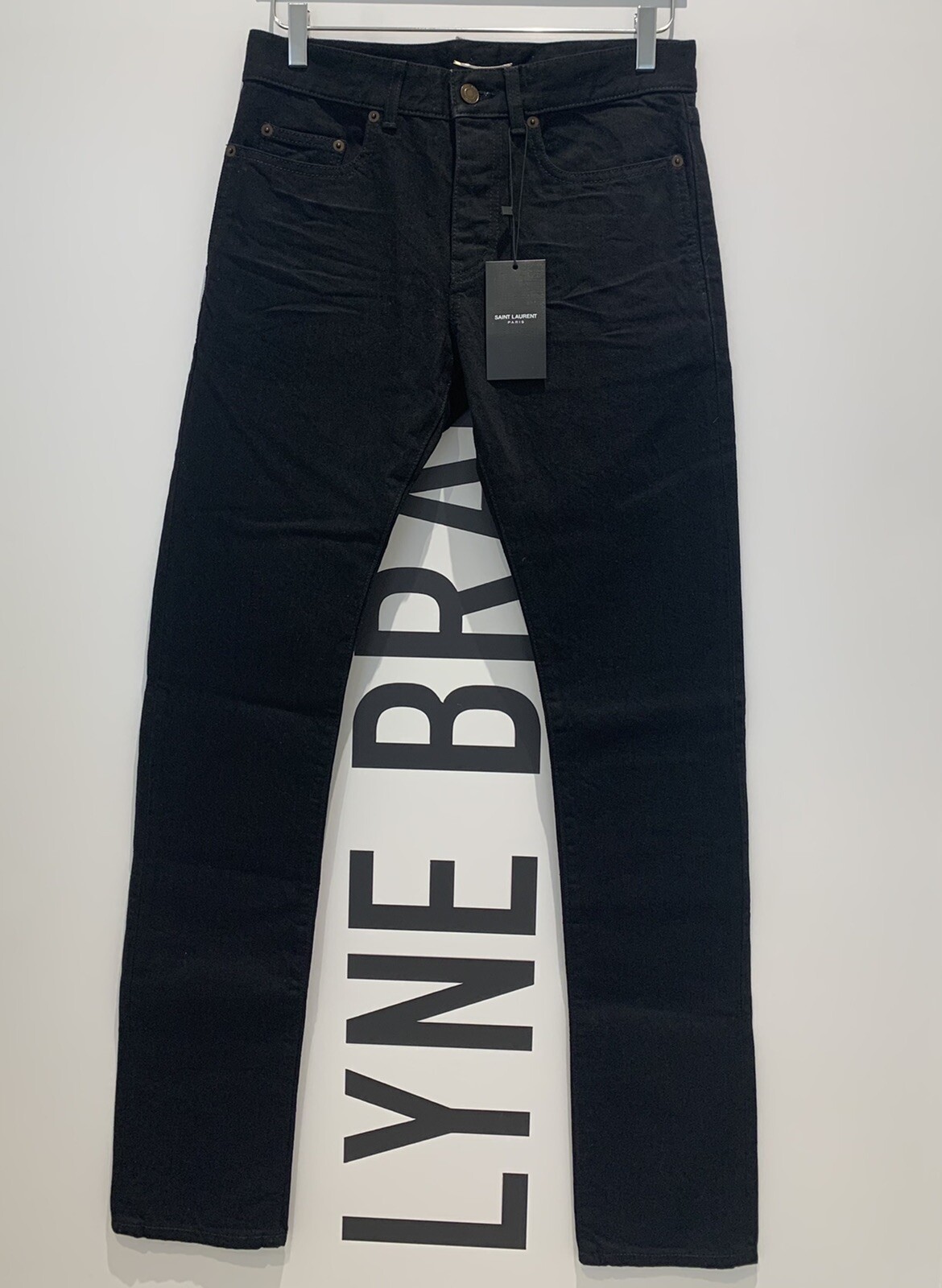 Jeans skinny Saint Laurent neri a vita media taglia W28 prezzo consigliato £ 400