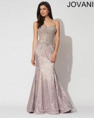 Jovani Couture 90657 Gunmetal Silver Grey Evening Formal Prom Dress Gown  *NEW* | eBay