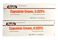 Rugby Capsaicin Cream 0.025% Regular Strength Pain 60gm ( 2 pack )  white __