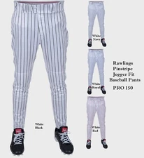 Rawlings 150 Jogger Fit Pinstripe Mens Adult Baseball Pants