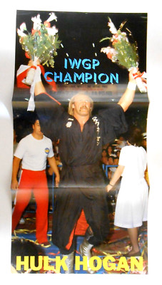 Hulk Hogan Rookie Poster 19.5x10 1982 BBM Japanese Pro Wrestling Magazine Insert