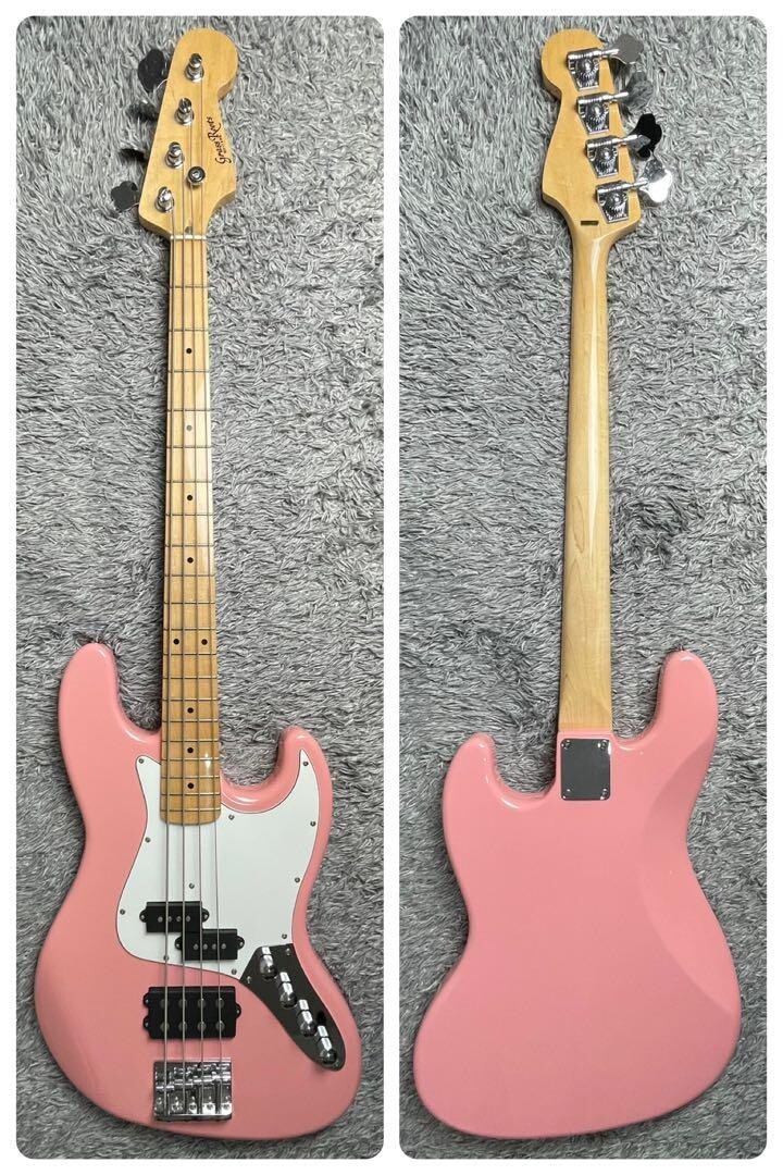 ベース GrassRoots G-JB-45PM GrassRoots G-JB-45PM Pink Jazz type Electric Bass Guitar