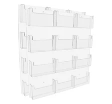 Lot of 2 Wall Mount 12 Pocket Post Card Size Literature Holder Display System