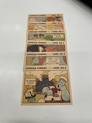 Cuphead Funnies 6 X Kunstkarten Nur Original Kein Spiel Echt