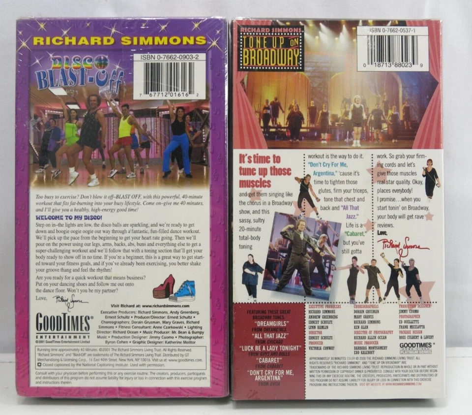 2 Lot Richard Simmons DVD's Tone Up on Broadway & DISCO Blast-Off (NEW SEALED) - Image 2 of 4