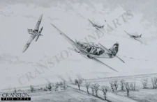 Simon Atack Aviation ART PRINT Red Hot Pursuit signed by 4 Russian Fighter Aces