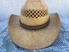 Western Leather Hatband Hand Stamped HAT BAND ONLY Whipstitch 3/4" Wide