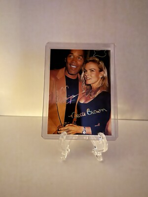 #ad #ad Vintage OJ Simpson and Nicole Brown Novelty Card Gold Signatures Mug shot NFL $20.00