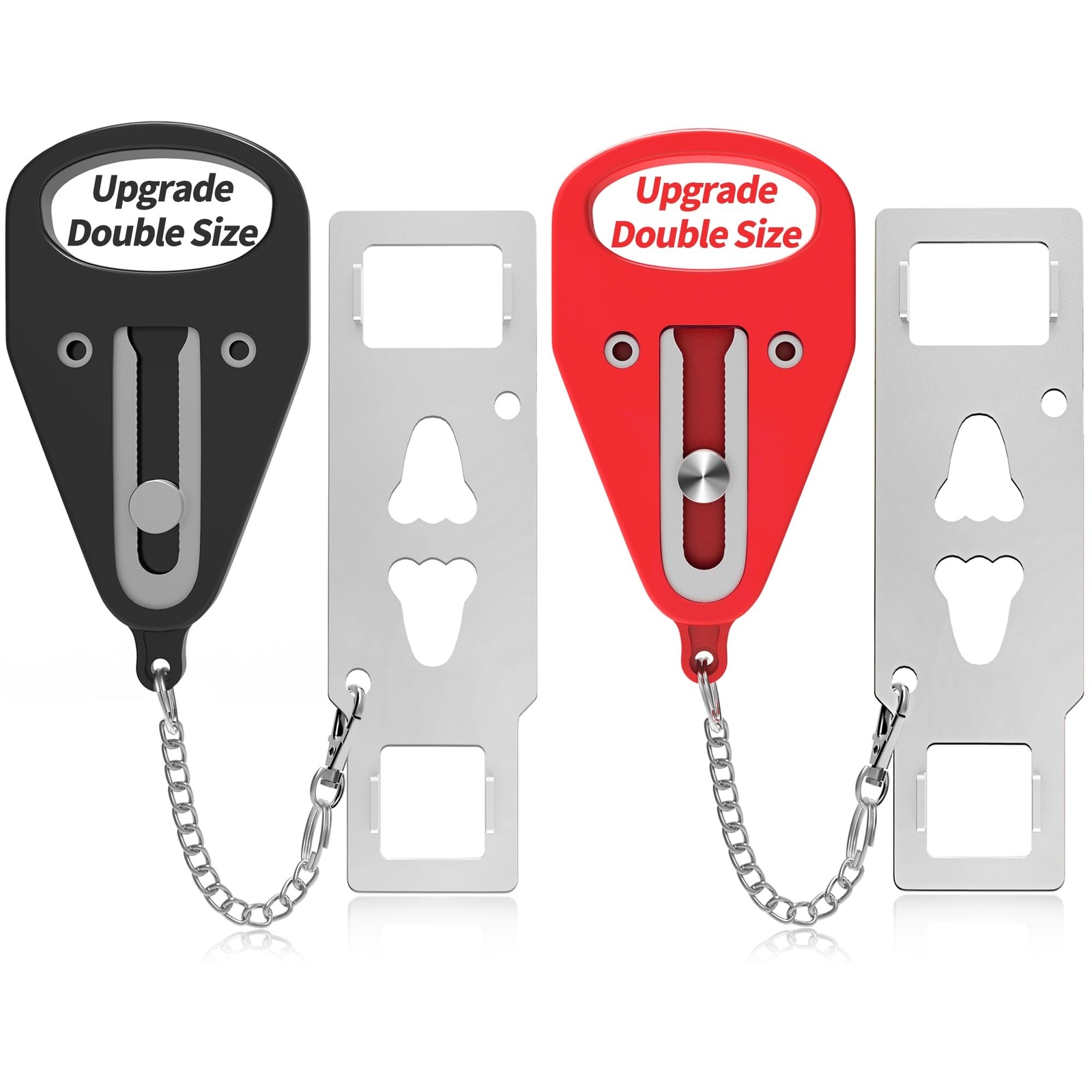 Portable Door Lock-2 Pack Solid Heavy Duty Extra Lock for Additional Privacy ...