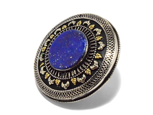 Lapis Kuchi Ring afghanischer Stammesschmuck geschnitzt Zigeuner ethnisch böhmisch rund Boho - Bild 2 von 5