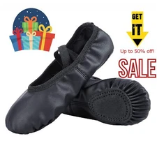 Black Soft Leather Ballet Shoes/Ballet Slippers/Dance Shoes for Girls and Women