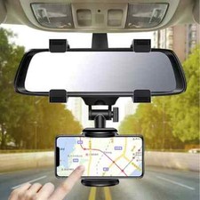 Universal 360 Car Rearview Mirror Phone Holder Mount Vehicle Cell Phone Stand