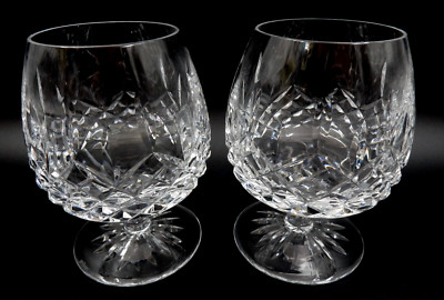 VINTAGE SET OF 2 ROGASKA FINE CRYSTAL BALLOON BRANDY GLASSES ~ MADE IN SLOVENIA