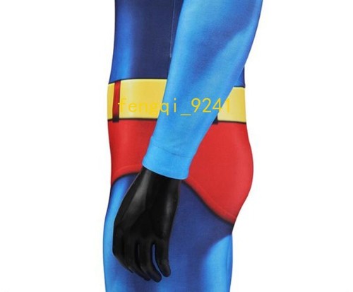 Moive Superman 1978 Christopher Reeve Bodysuit Cosplay Costume Jumpsuit Zentai - Picture 6 of 26