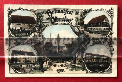 Occasion postcard Olbersdorf 1908 home festival with miner (92770