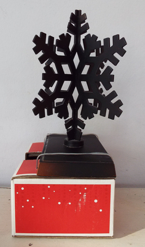NEW Target Black Metal 3D Snowflake Christmas Stocking Holder Hangar Vtg - Picture 2 of 4