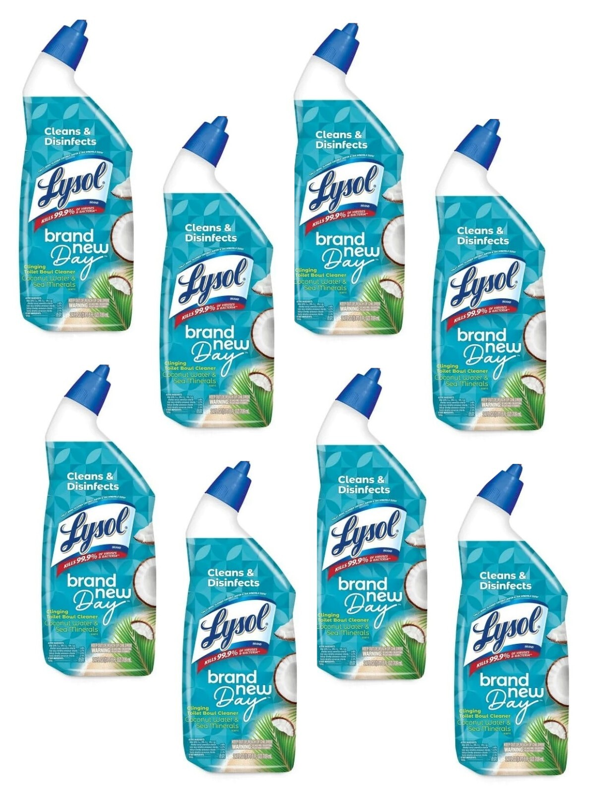 Lysol 8Pack Toilet Bowl Cleaner Gel Coconut & Sea Mineral Scent