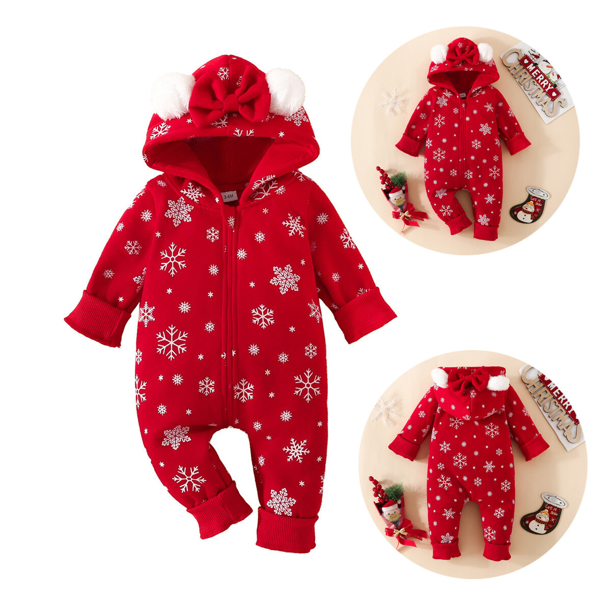 Boy Ropa Bebe Rockabilly Newborn Baby Boys Girl Christmas Hooded