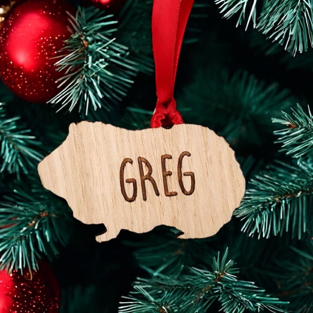 Personalised Animal Bauble - Guinea Pig Wooden Christmas Tree Decoration Gift