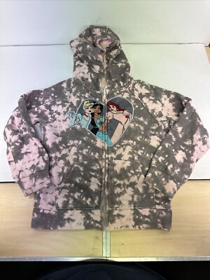 Disney Princess Cinderella Ariel Jasmine Girl's Size 7 Tie-Dye Pullover Hoodie