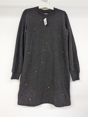 lou and grey sweatshirt dress New Gray Star Embroidered Size Xs priority-collection: Hanukkah Female