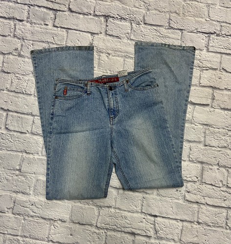 Y2K Mudd Jeans Flare zampa Boot Cut Jeans Taglia 7 vita bassa denim effetto  invecchiato | eBay