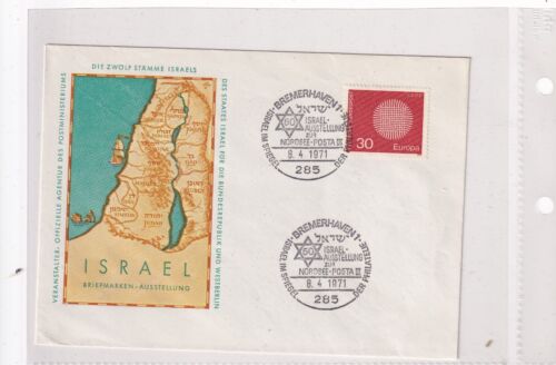 Deutschland 621 BRMERHAVEN ISRAEL NORDSEE POSTA 1971 LANDKARTE BRIEF COVER