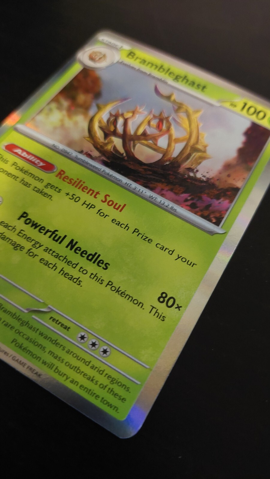 Brambleghast 21/162 Holographic Pokemon card