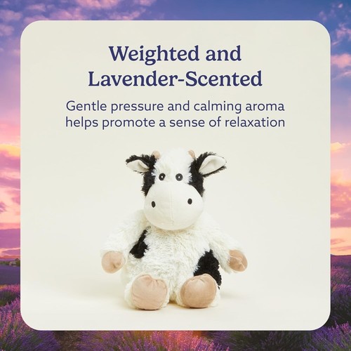 Black & White Cow Plush Toy - Calming Weighted Animal for Babies and Toddlers - Picture 5 of 8