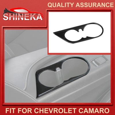 Carbon Fiber Car Front Water Cup Holder Cover Trim For Chevrolet Camaro 2017+
