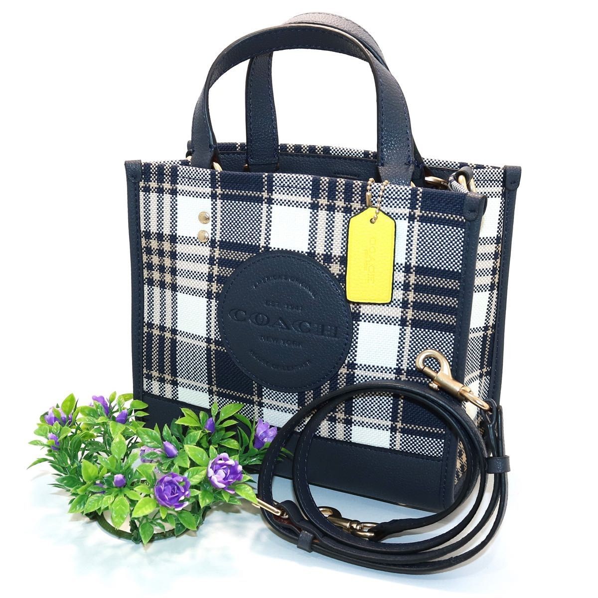 Excellent Condition Rare Coach Dempsey Navy Blue Tote Bag C8198