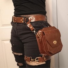Steampunk Retro Pu Waist Bag Crossbody Hip Pack Outdoor Belt Pouch