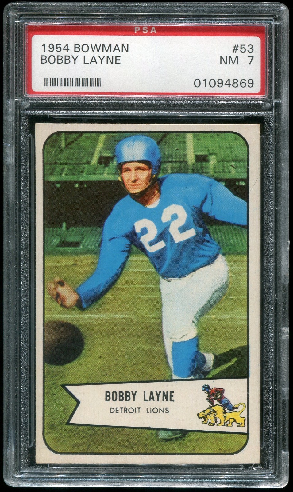 1954 Bowman Bobby Layne #53 (HOF) PSA 7 (01094869)