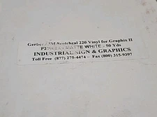 Gerber Scotchcal 220 Vinyl for Gerber Graphix II P27901A - Matte White - 50 Yds