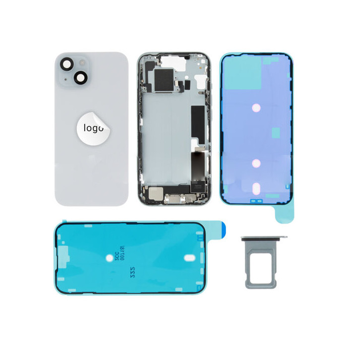 Original Cache Batterie Grade B Bleu Pulled Reconditionné pour iPhone 15