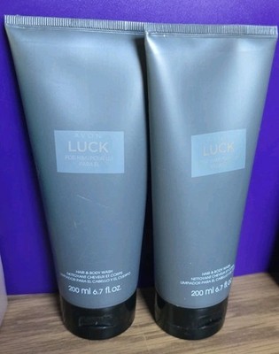 AVON ( 2)   LUCK   FOR HIM  Hair & Body Wash  6.7 fl. oz.   ea.  Sealed