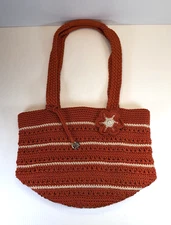 The Sak Originals Crochet Kenya Orange Hand Bag / Purse - Excellent Condition