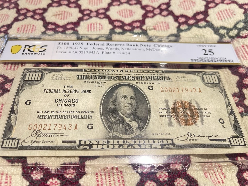 1929 Federal Reserve Chicago One Hundred Dollar Bill PCGS 25 FR 1890G 💎💎💎 - Image 2 of 4