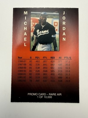 Michael Jordan Rare Air Baseball Promo Card 1 Out Of 10,000 barons